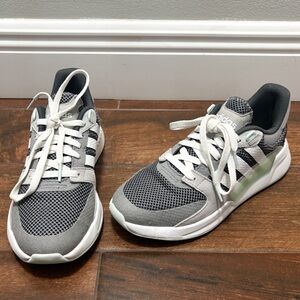 Adidas Gray and White Womens Athletic Shoes Sneakers size 6.5 (Runs BIG)